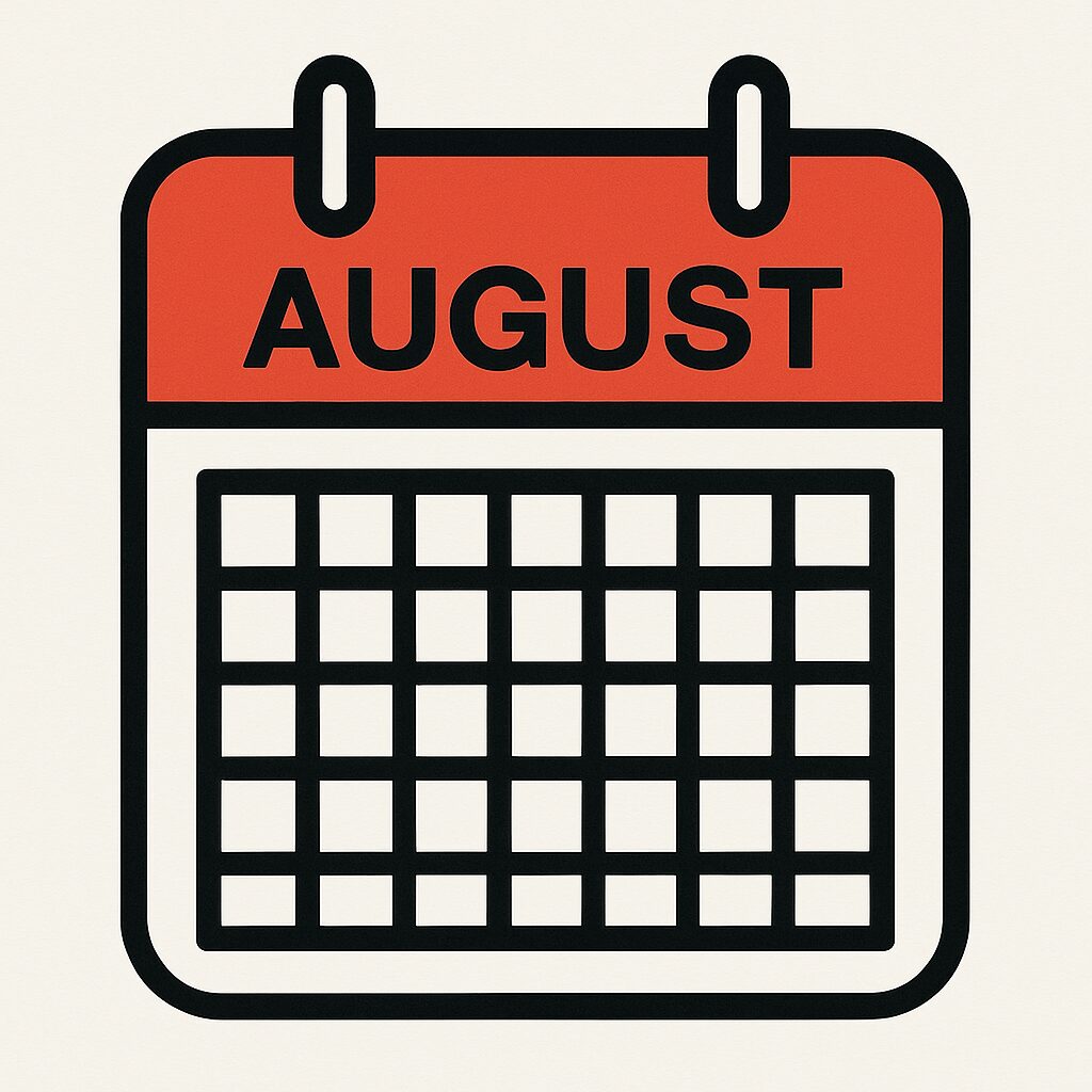 Calendar illustration for August-October