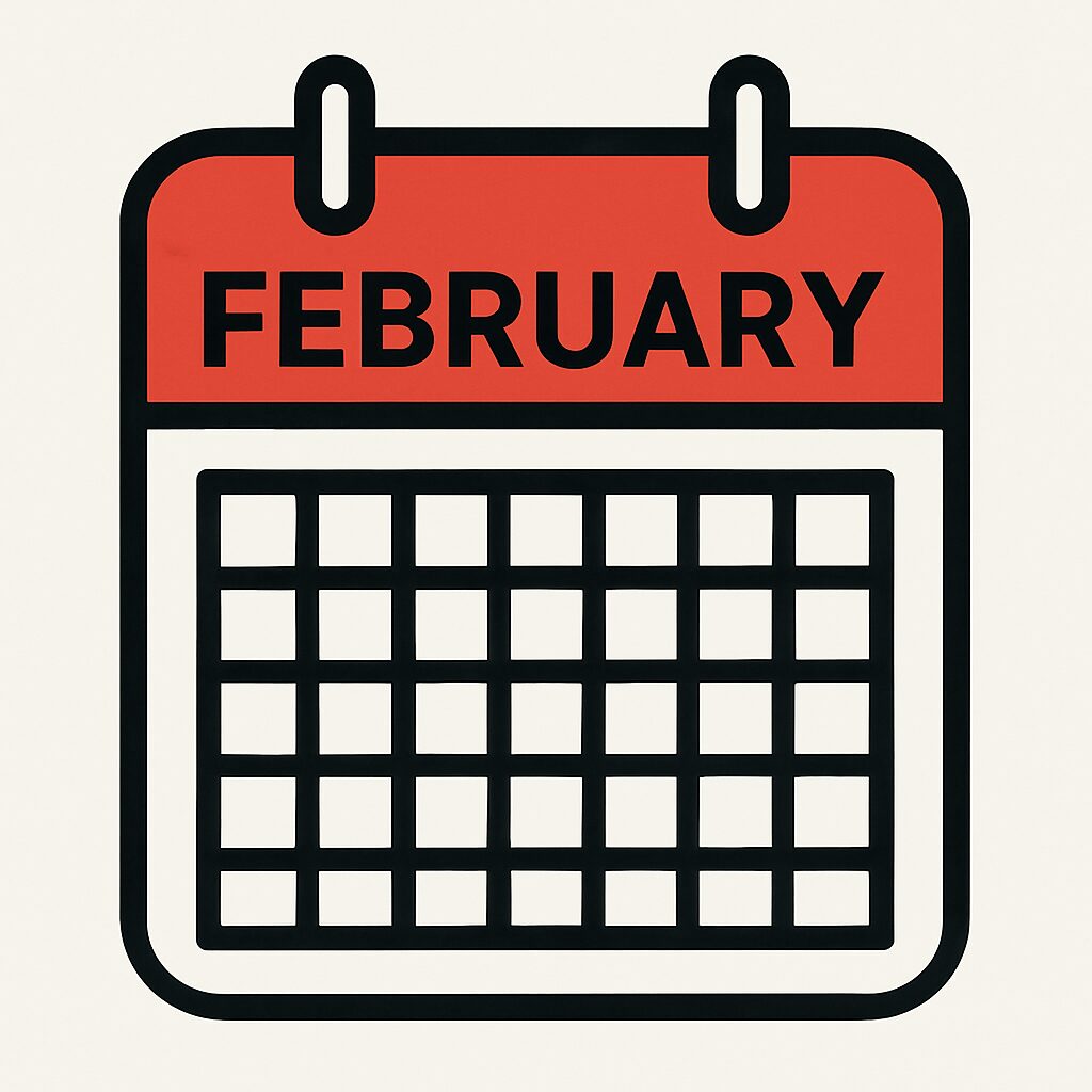 Calendar illustration for February