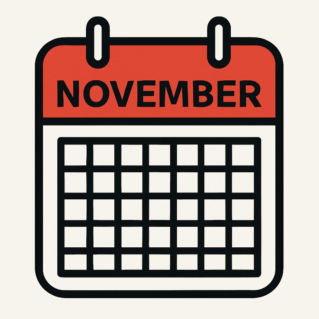 Calendar illustration for November